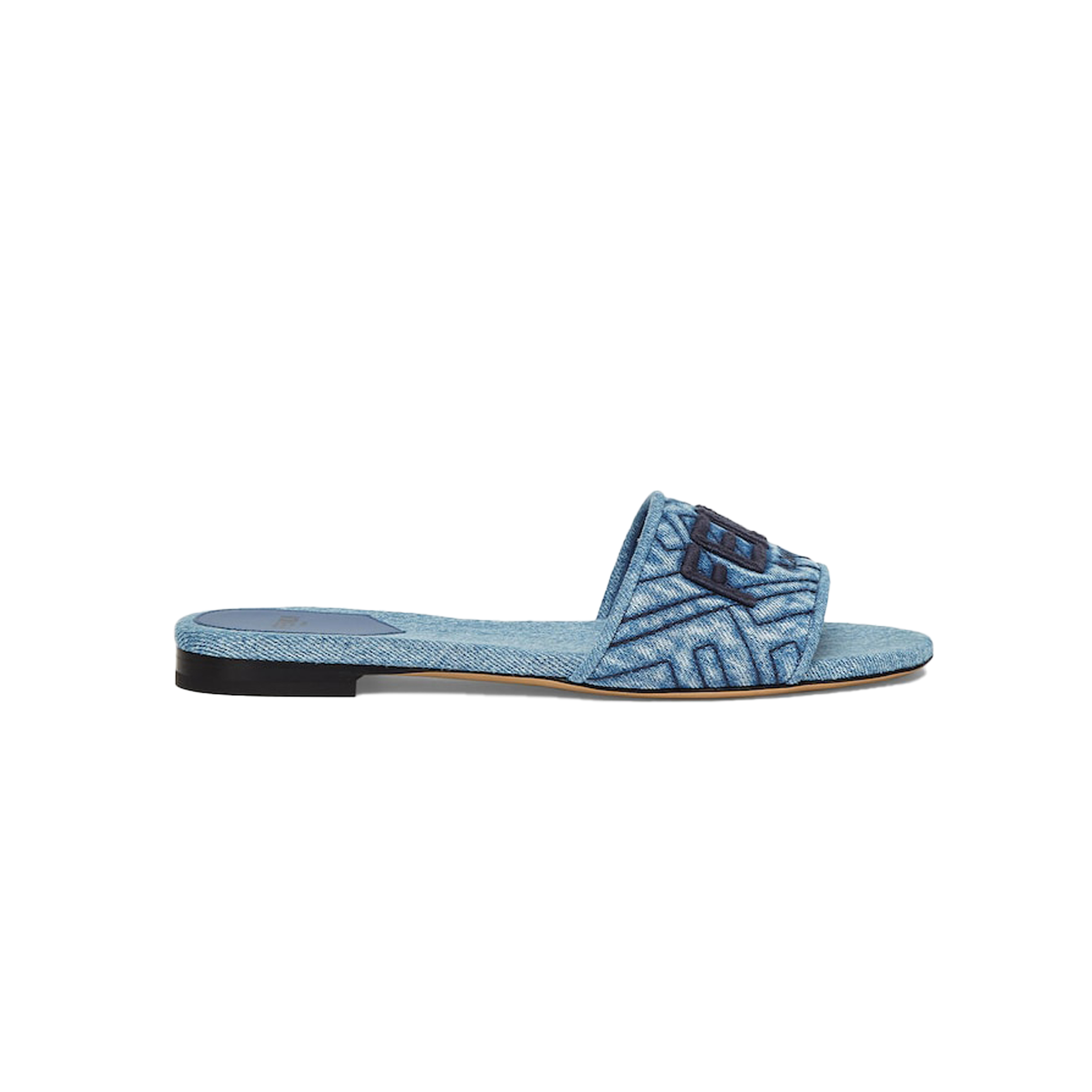 F**di signature blue denim slides 8r8092aqy3f1ow0